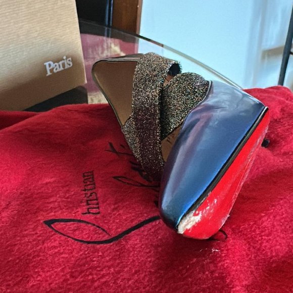 Christian Louboutin Sharpstagram crossover metallic patent leather pumps - Picture 7 of 9